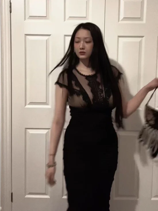 Rare gothic black lace Jessica Mcclintock maxi dress - Picture 7 of 7